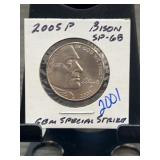 2005-P Jefferson Nickel Bison SMS SP-68