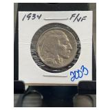 1934 Buffalo Nickel US Five Cent Coin