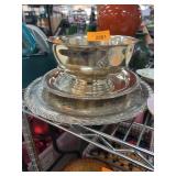 Wm. Rogers Silver Plate Bowl and Tray Set