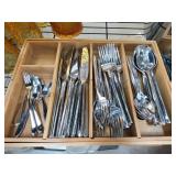 Stainless Steel Flatware Set with Tray