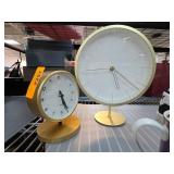 Two Modern Gold-Tone Table Clocks