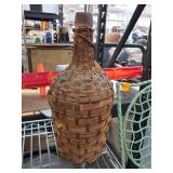 Wicker-Wrapped Glass Demijohn Bottle