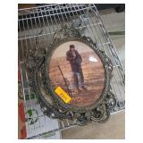 Ornate Oval Metal Photo Frame with Portrait