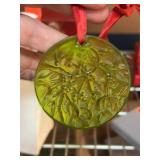 Lalique Paris Green Crystal Ornament