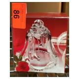 Clear Glass Bell Ornament with Bow