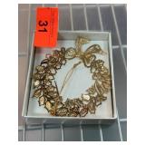 Gold-Tone Holly Wreath Ornament