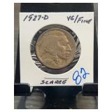 1927-D Buffalo Nickel VG/Fine Scarce