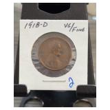 1918-D Lincoln Wheat Cent VG/Fine