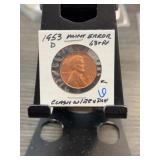 1953-D Lincoln Cent Mint Error Coin