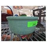 USA Marked Green Ceramic Mixing Bowl