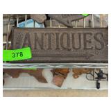 Cast Iron 'Antiques' Sign