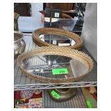 Ornate Oval Mirrored Trays
