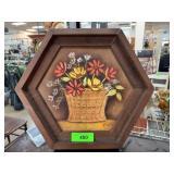 Billington Floral Basket Hexagonal Painting