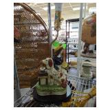 Ceramic Figural Lamp With Girl and Dog