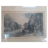 Camille Fonce Etching, Framed River Scene