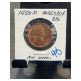 1950-D Lincoln Wheat Cent MS63/64 RB
