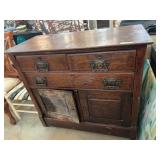 Wooden Sideboard with Brass Handles 38.5' x