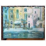 Falla Signed Harbor Scene Oil on Canvas