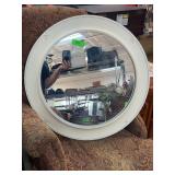 Round White Framed Wall Mirror