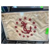 Maritime Yacht Club Burgee Flag with Anchor