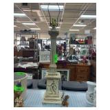 Column Table Lamp With Classical Relief