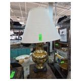 Brass Table Lamp With Cream Shade