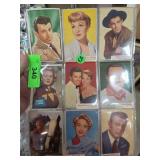 1950s Movie Star Trading Card Set