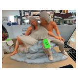 Native American Couple Ceramic Figurine