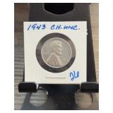 1943 Lincoln Steel Wheat Cent CH. UNC.