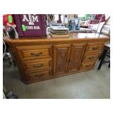Wooden Dresser with Carved Details