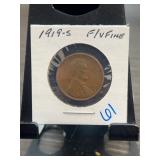 1919-S Lincoln Wheat Cent, Fine/Very Fine