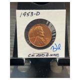 1953-D Lincoln Wheat Cent CH. RED BU UNC