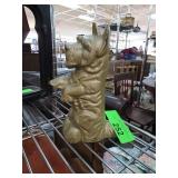 Cast Iron Dog Doorstop in Gold Paint