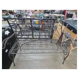Folding Wrought Iron Garden Bench