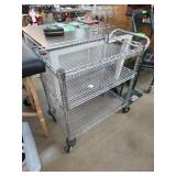 Three-Tier Chrome Wire Utility Cart