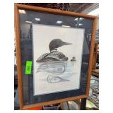 Sue Coleman Signed Loon Print, 1992