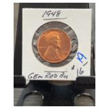 1948 Lincoln Wheat Cent Red BU