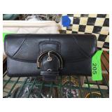 Coach Black Leather Wallet with Buckle