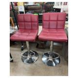 Red Adjustable Bar Stools