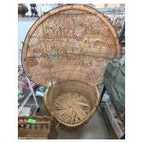 Wicker Peacock Chair with Wear