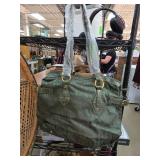 Aka Monogrammed Green Shoulder Bag