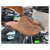 Michael Kors Brown Suede Fringe Clogs, Size 8M