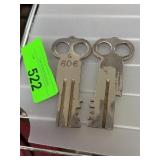 Pair Sargent & Greenleaf 606/607 Safe Keys