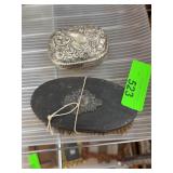 Silver Soap Case and Horsehair Brush