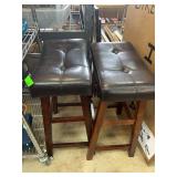 Brown Faux Leather Bar Stools