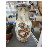 Chinese Style Ceramic Vase with Dragon Motif