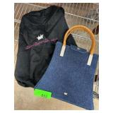 Elaine Turner Denim Handbag with Bamboo-Style