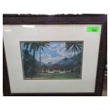 Framed Tropical House Landscape Print