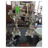 Sitzendorf Porcelain Figural Candelabra Pair