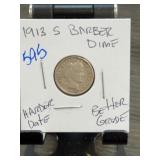 1913-S Barber Dime